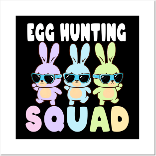 Egg Hunting Squad Funny Easter Bunnies Egg Hunt Posters and Art